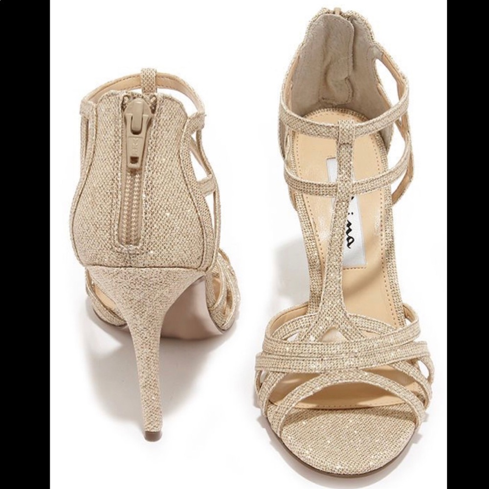 🍾Nina Champagne Bliss Gold Dress Sandals